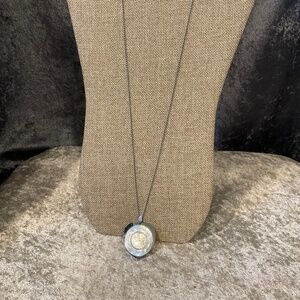 Vintage Focal Heart Shaped Silver Necklace Watch